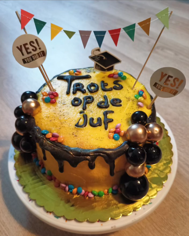 taart voor mensen die trots op de juf zijn